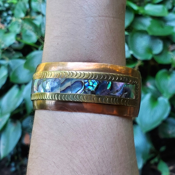 *RARE* Vintage Celia Harms Brass Wrist Cuff - Picture 3 of 15